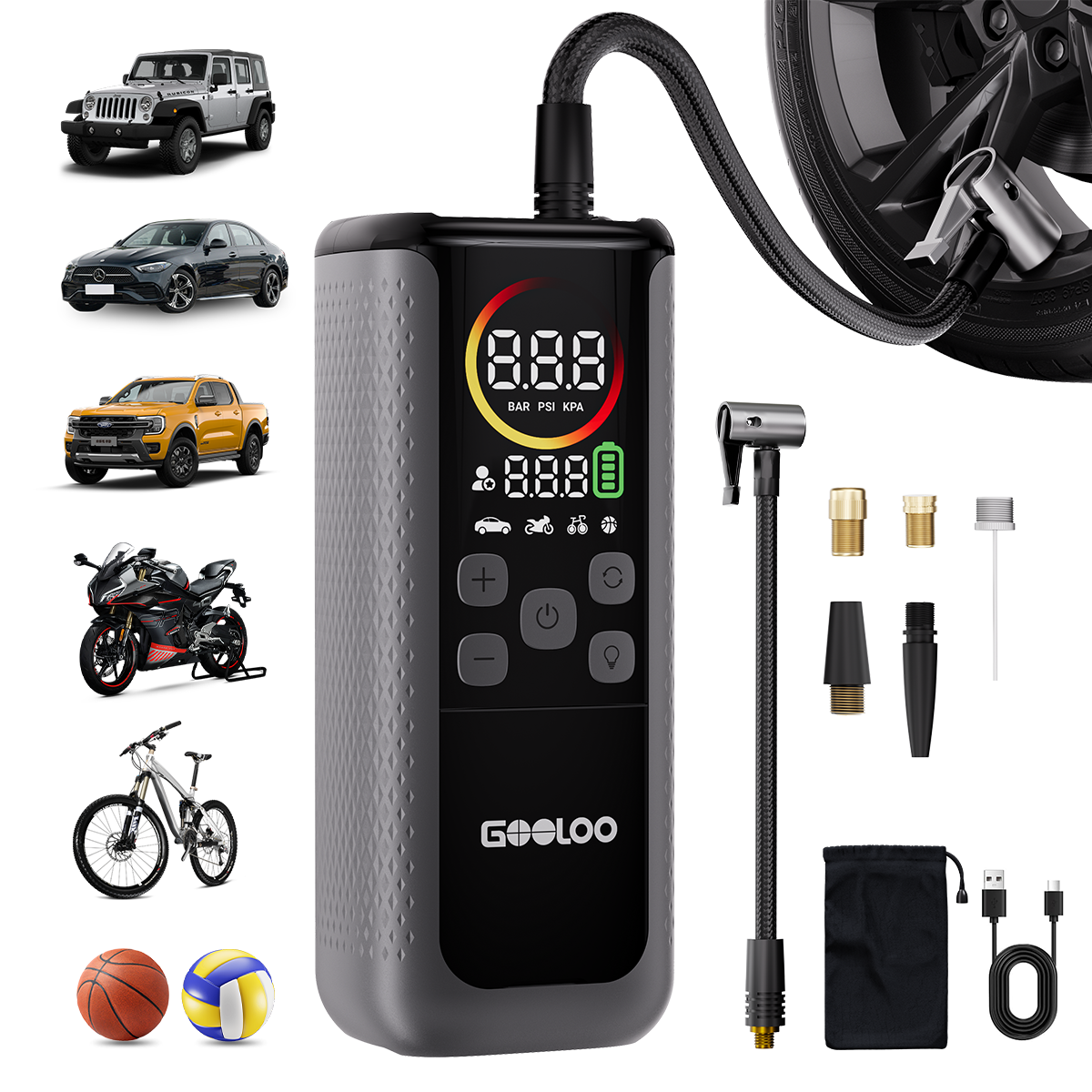 GOOLOO GT160 DUAL ReadyRide Tire Inflator | 2025 Muse Design Awards Winner