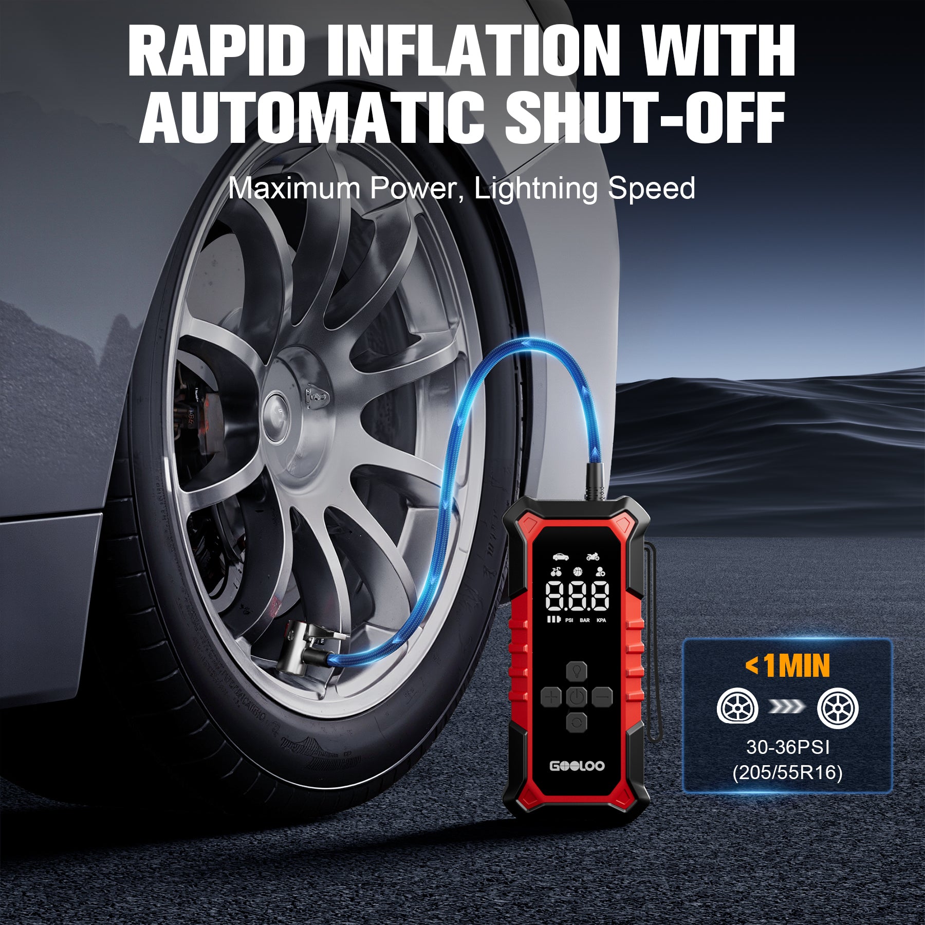 GOOLOO A6 Gear ReadyRide Tire Inflator