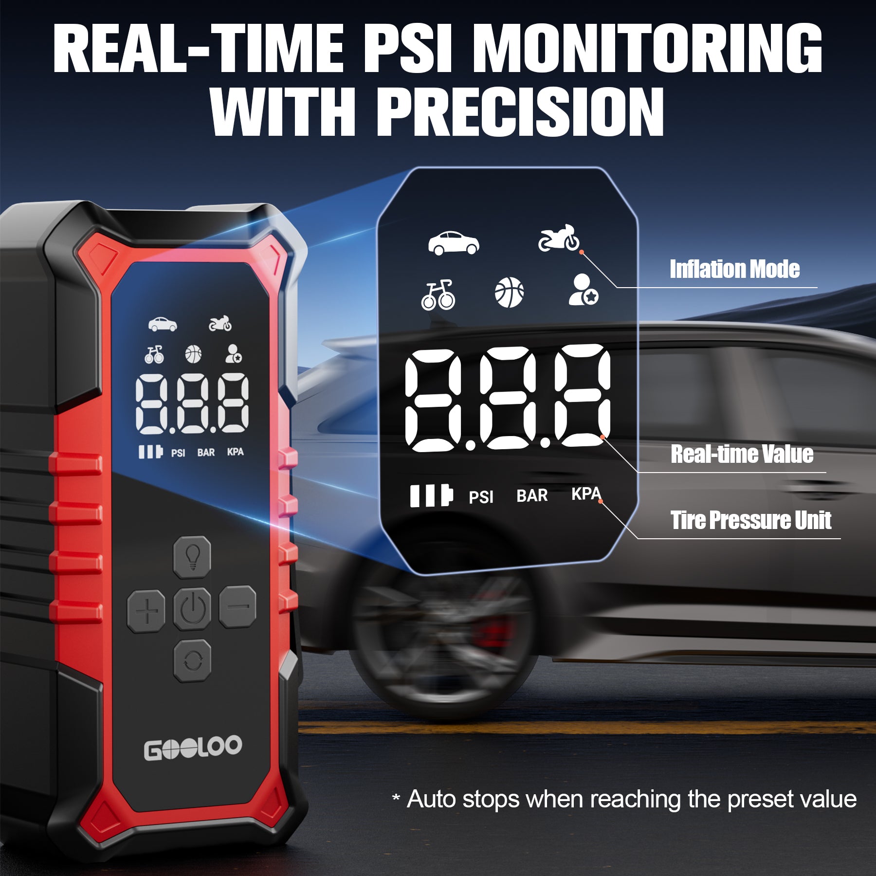 GOOLOO A6 Gear ReadyRide Tire Inflator