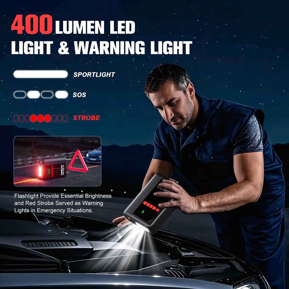 GOOLOO A2 Jump Starter with Air Compressor