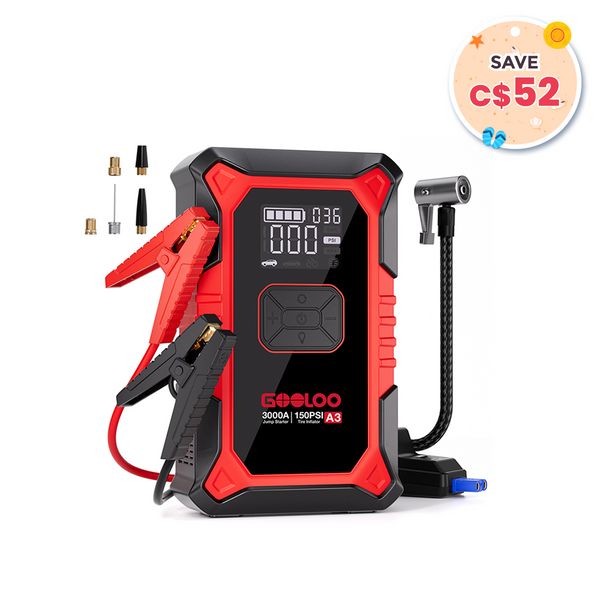 GOOLOO A3 Jump Starter with Air Compressor