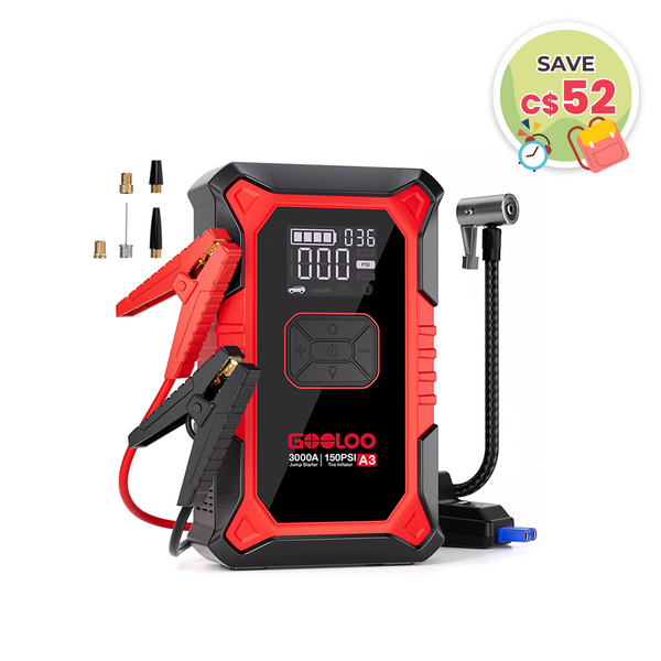 GOOLOO A3 Jump Starter with Air Compressor