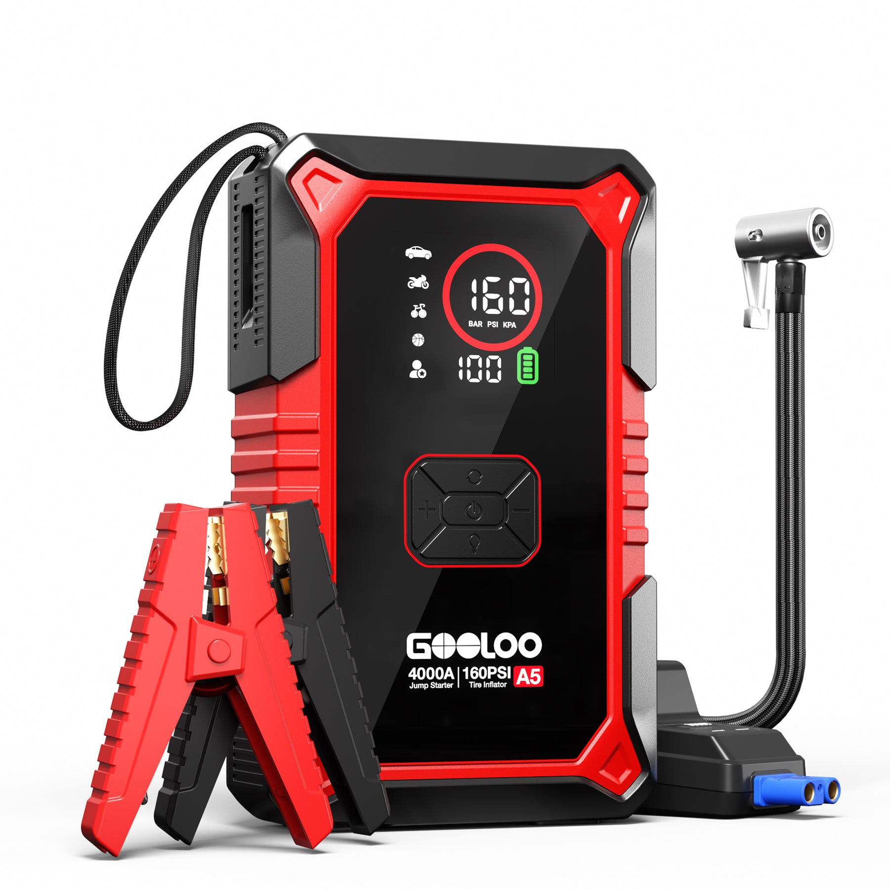 GOOLOO A5 Jump Starter with Air Compressor 4000A