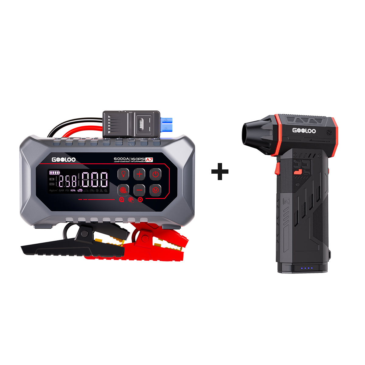 GOOLOO A7 Supersafe Jump Starter + F5S FlexPro Air Duster