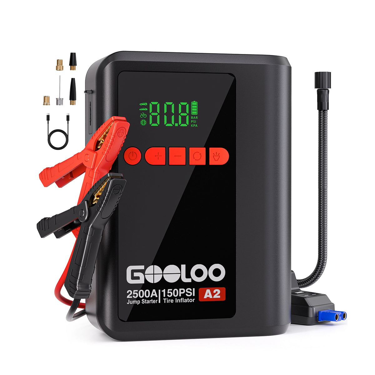GOOLOO A2 Jump Starter with Air Compressor