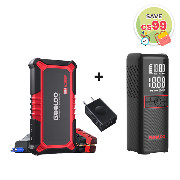 GOOLOO GP2000+GT160 Tire Inflator+15W Wall Charger