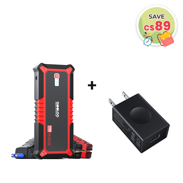 GOOLOO GP3000 Portable Jump Starter with 15W Wall Charger