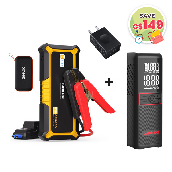 GOOLOO GP4000+GT160 Tire Inflator+15W Wall Charger
