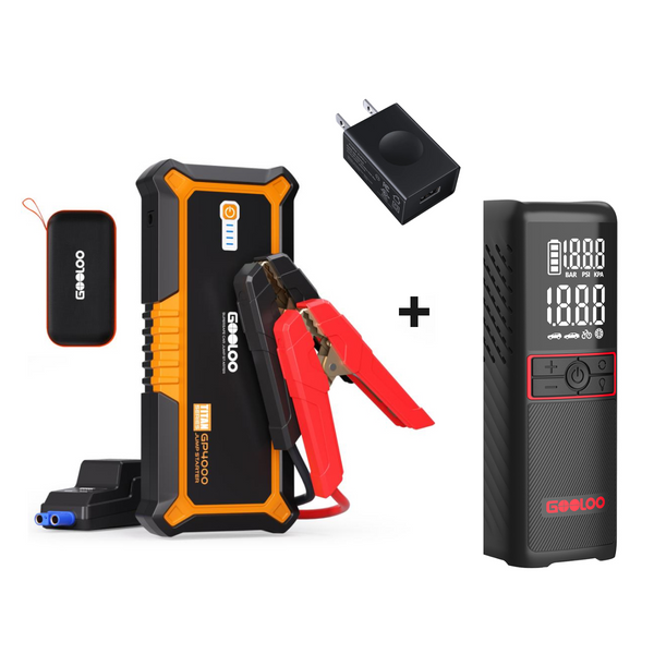 GOOLOO GP4000+GT160 Tire Inflator+15W Wall Charger