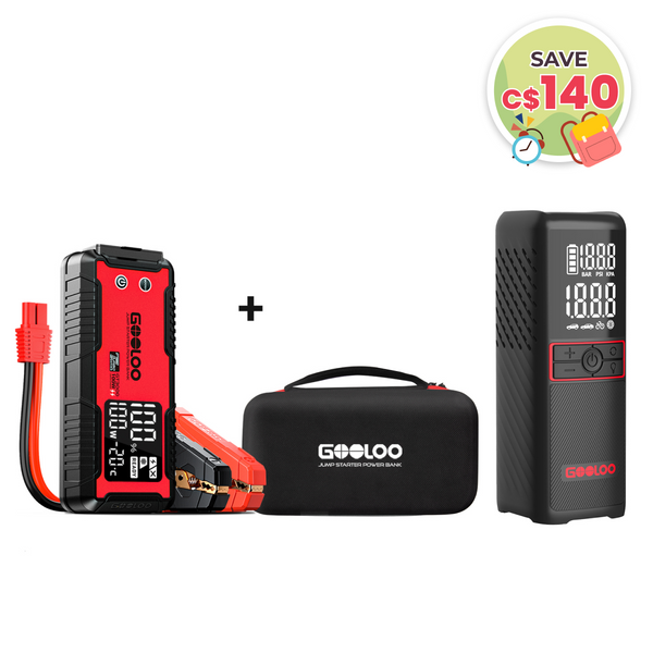 GOOLOO GT3000 Jump Starter+GT160 Tire Inflator+EVA Box