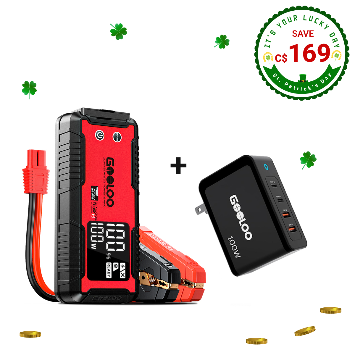 GOOLOO GT4000S Jump Starter with 100W Wall Charger