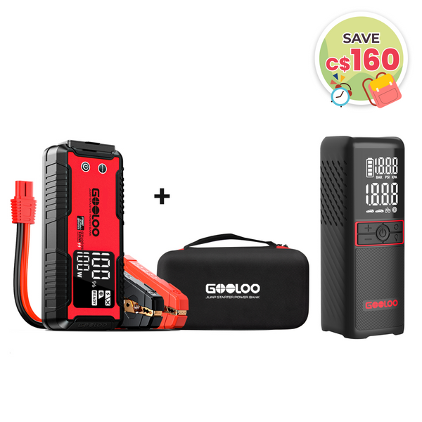 GOOLOO GT4000S Jump Starter+GT160 Tire Inflator+EVA Box