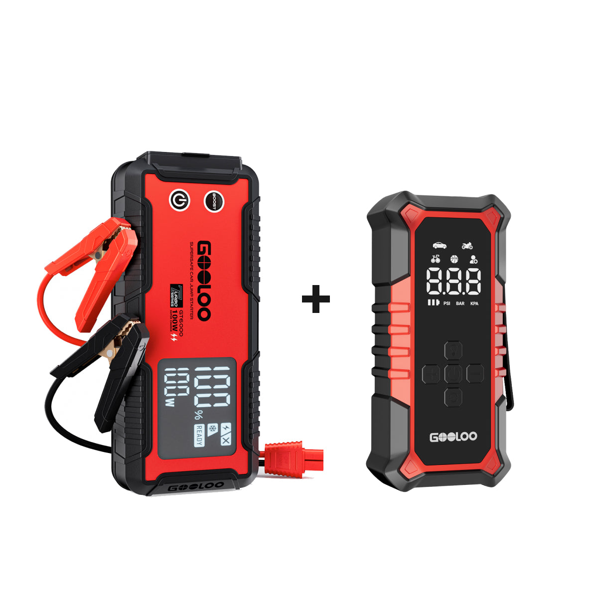 GOOLOO GT6000 Supersafe Jump Starter + A6 Gear ReadyRide Tire Inflator