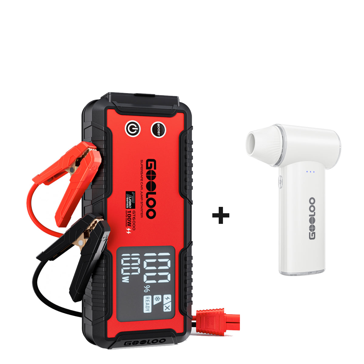 GOOLOO GT6000 Supersafe Jump Starter with F3 Electric Air Duster