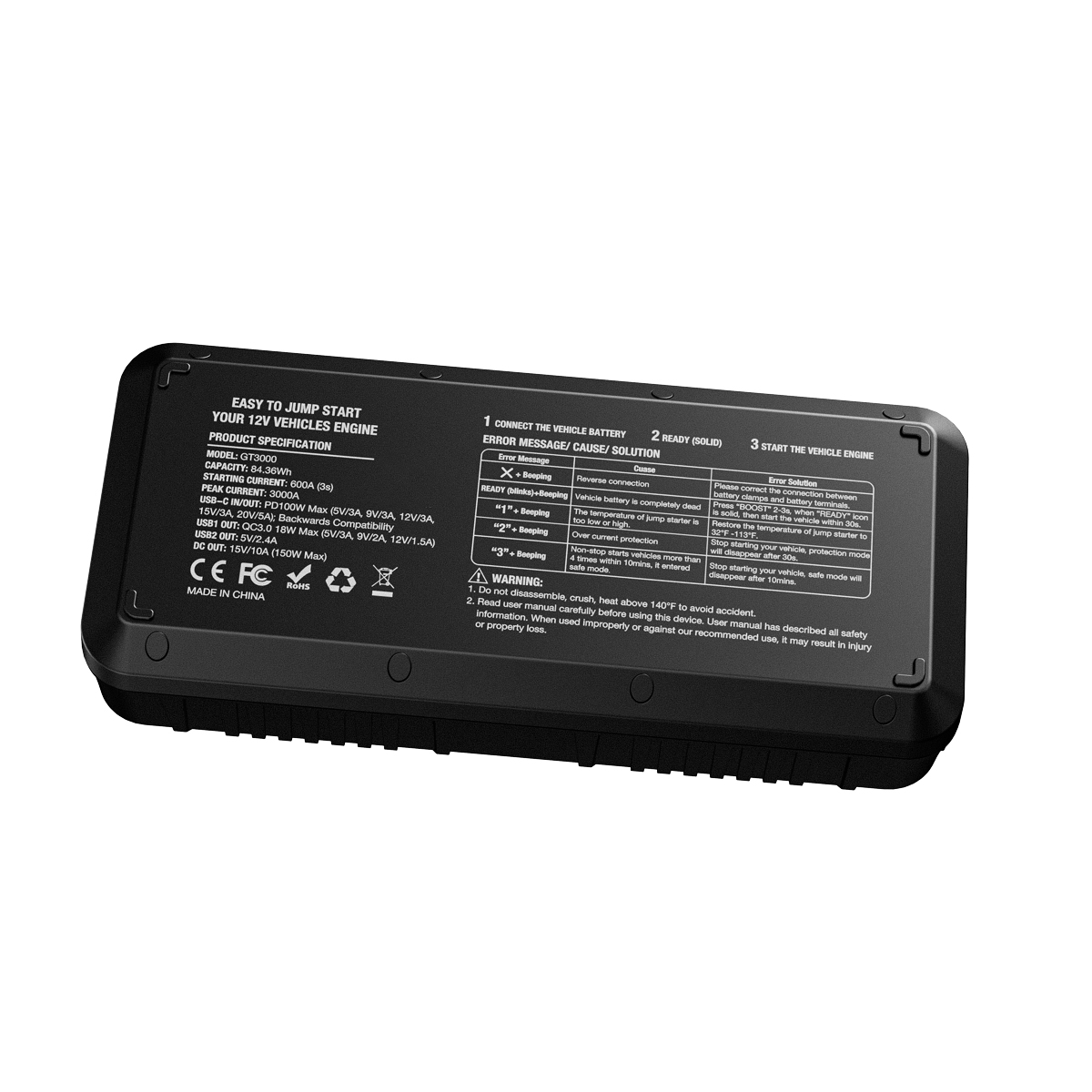 【Clearance Sale】GOOLOO GT3000 Portable Jump Starter